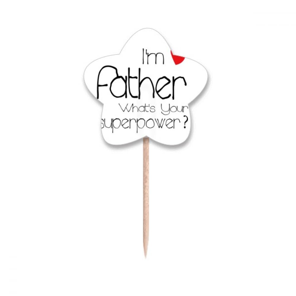 Cure-dents en forme d'étoile I'm a Father de 10cm en bois naturel pour buffet