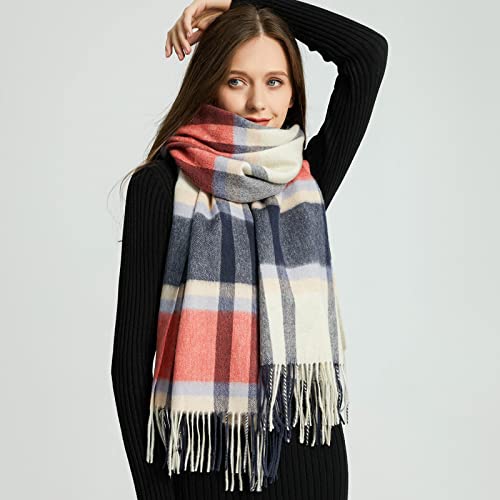 Women's Wool Scarf | Scottish Tartan Pashmina Shawl | Winter Warm Oversized Wrap | Long Plaid Lattice Scarf2