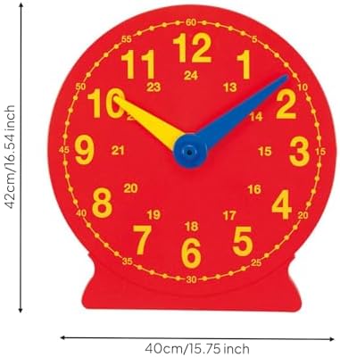 Gralara Children Teaching Clock Analog Clock Classroom Clock with Sturdy Body and Built Stand for Guided Time Practice Suitable for Classroom Lessons - 2