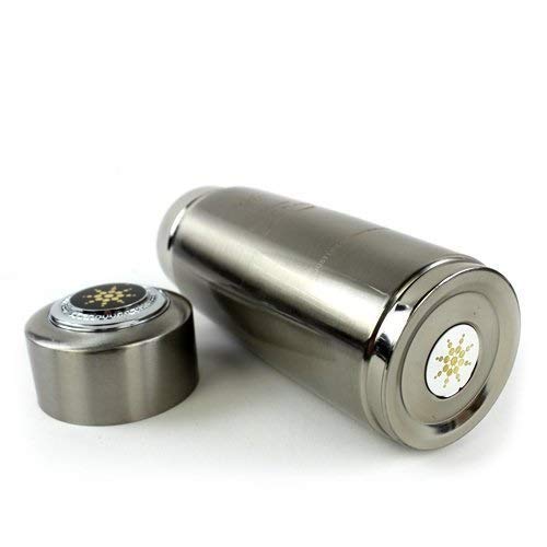 Tabeab_Alkaline Energy Flask Ionizer Water Bottle Ion Ph Booster with Case & Increase pH ORP and Adding Beneficial Minerals in Water Silver 380ML