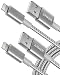 Anker 6ft Premium Nylon Lightning Cable [2-Pack], Apple MFi Certified for iPhone Chargers, iPhone Xs/XS Max/XR/X / 8/8 Plus / 7/7 Plus / 6/6 Plus / 5s, iPad Pro Air 2, and More(Silver)