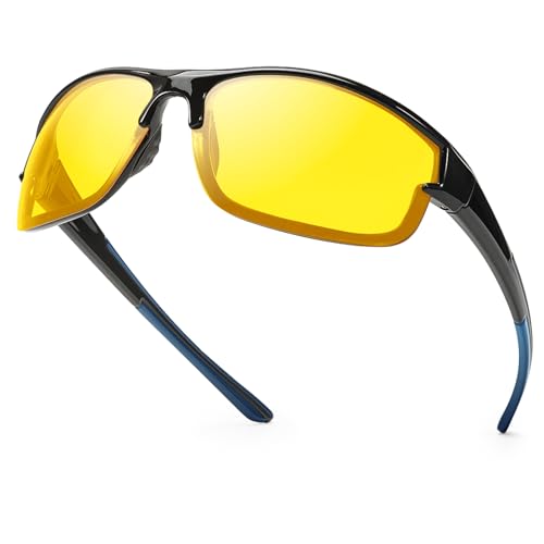 IGnaef Night Vision Pro Driving Glasses, Polarized Yellow Nighttime Driving Glasses Anti Glare IF1806