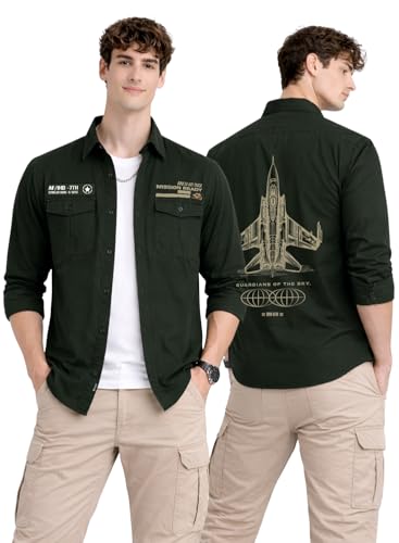 Style shacket été en coton imprimé avec la chemise cargo homme