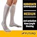 FUTURO Anti-Embolism Knee Length Stockings, Medium Regular, White, Moderate (18 mm/Hg)
