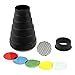 Fotodiox Snoot with 20 Degree Grid & 4 Color Gels for Balcar, Paul C Buff (AlienBees, Einstein, etc.) Lights