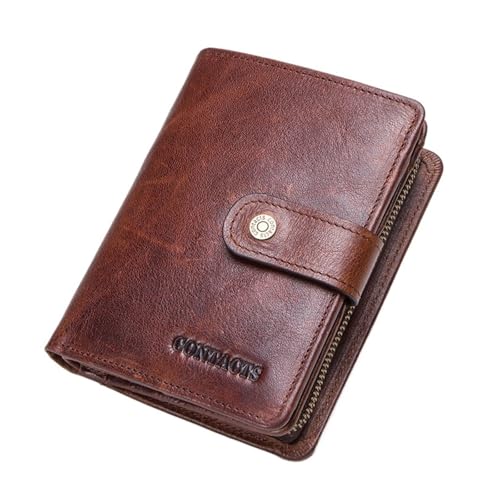 Portefeuille homme en cuir vintage marron avec grand porte-cartes