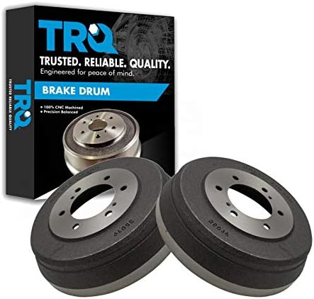 TRQ Rear Brake Drum Pair Set for 1991-1994 Nissan D21 Hardbody / 1998-2004 Nissan Frontier / 1996-2004 Nissan Pathfinder / 1995-1997 Nissan Pickup / 1997-2003 Infiniti QX4 / 2000-2004 Nissan Xterra
