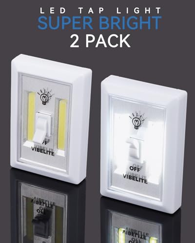 Vibelite VB-2P-SW-W-001 Closet Light, Battery Operated Switch Light, Tap Light thumb #1