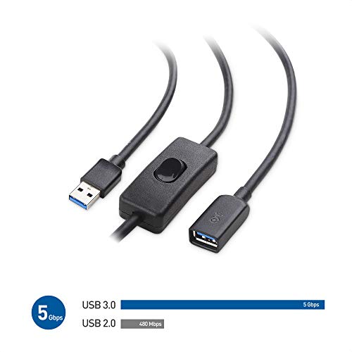 Cable Matters Usb 3.0 Extension Cable With On Off Switch 6 Ft, Support Data And Power (Usb 3.0 On Off Switch/Usb On Off Switch) #TOP2