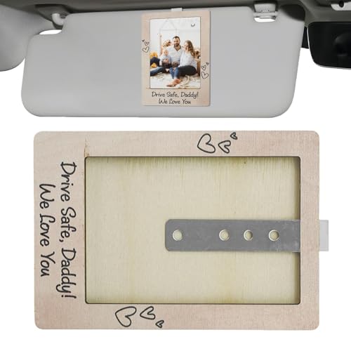 Clip de fotos de coche - Soporte de madera para parasol de coche | Práctico accesorio interior de coche para familia y amigos