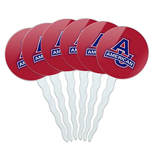 American University Primary Logo Cupcake Picks Toppers Decoration Set of 6