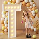 imprsv Marquee Light Up Letters, 4FT Mosaic Letters with Light for Baby Shower Graduation Party Decor, Large T for Engagement Wedding Party Decorations (Need to Assemble)