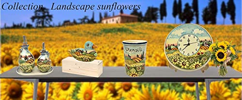 Hand-Painted Tuscan Sunflower Garlic Jar Holder by Ceramiche d'Arte Parrini - Italian Art Pottery Decor - Image 5