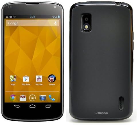 i-Blason SoftGel Flexible TPU Case for Google Nexus 4 Smart Phone by EG E960 8GB 16GB (Frost Black)