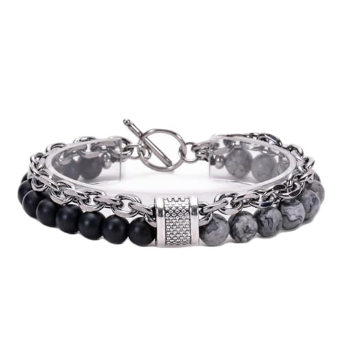 Bracelet onyx véritable et perles de pierre naturelle de qualité supérieure