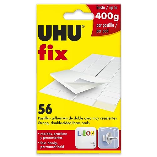 UHU Fix Lot de 56 adhésifs double face en mousse