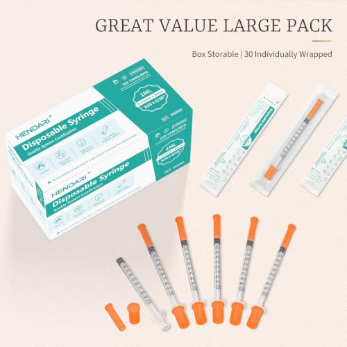 1ml 31G 5/16" (8mm), Individually Wrapped 30 Pack | Leak-Proof Design, Bold Scale in 100 units, Smooth Glide with End Stopper, Disposable Individual Package, For Home/Lab/Glue - image 7