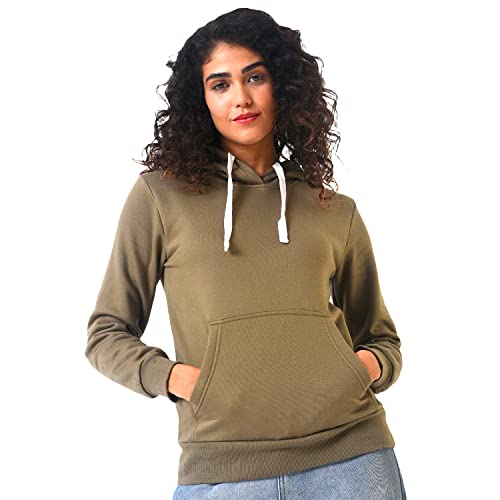 Image of PINACOLADA Women's Sweatshirt with Hoodie Regular Fit for Casual Wear | Cotton Blend Fabric | Hoodie Sweatshirt Crafted with Comfort Fit and High Performance for Everyday Wear