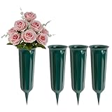 Black Duck Brand Set of 4 Green Cemetery Vases - 9.75