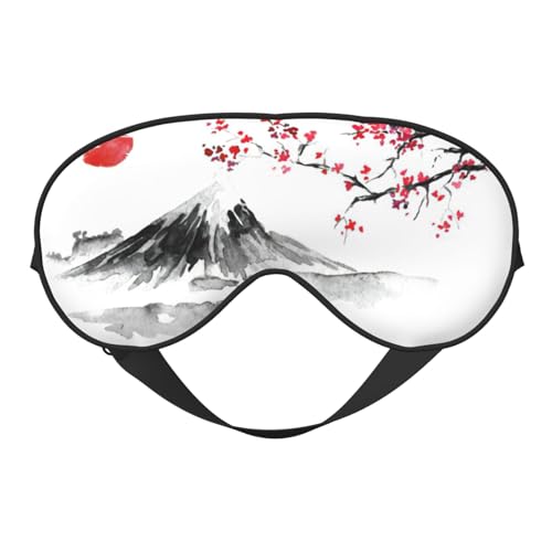 日本製マウントレッドサンプリントスリープマスク、ナイト目隠し、レディース、メンズソフトアイシェードカバー、旅行昼寝瞑想用