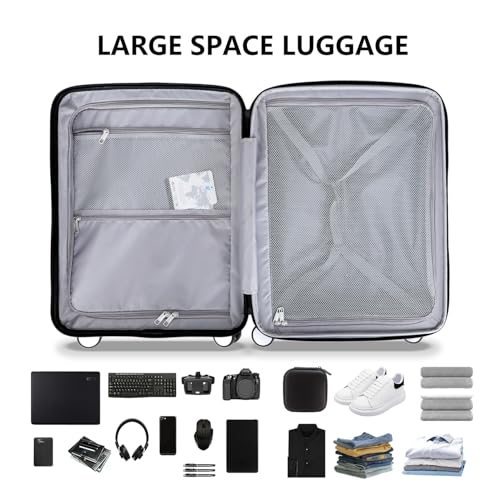 Image of 28 Inch Luggage with Spinner Wheels & TSA Lock, Expandable PC Hardside Large Checked Luggage with Top Opening, Durable Lightweight Rolling Suitcase, Blue