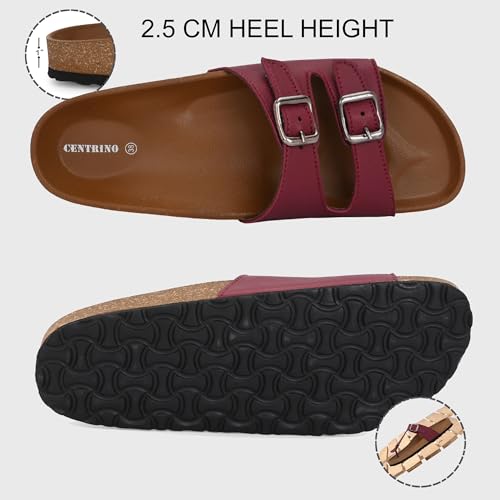 Image of Centrino Women's Berkin-Style Slip-On Sandals | Open Toe Design | Soft PU Footbed | Lightweight & Comfortable | Arch Support | On-Grip Sole | Casual Outdoor Wear (9228)