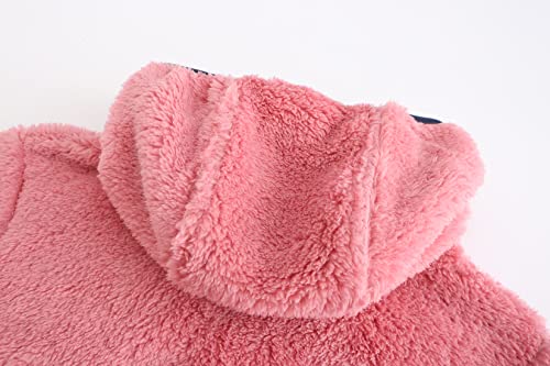 Image of Boys Girls Soft Fleece Sherpa Full-zip Jacket (12 Years, Pink Hooded)