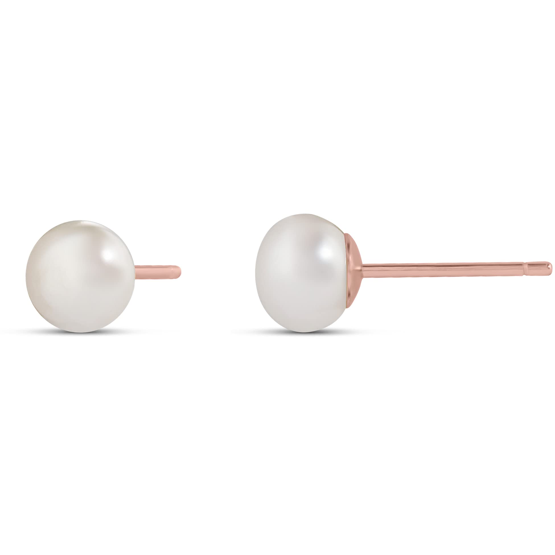 Amazon Essentials14K Gold Plated Sterling Silver Freshwater Pearl Stud