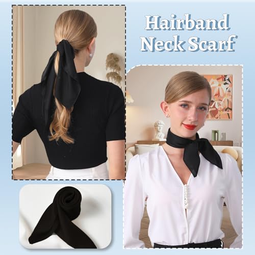 21"x21" Solid Color Silk Scarf-100% Mulberry Silk Neck Scarf-Light Thin Breathable Small Headscarfs2
