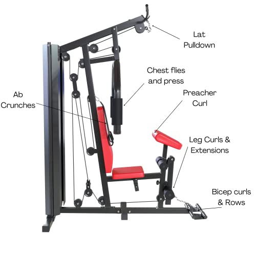 𝗕𝗘𝗦𝗧 𝗖𝗛𝗢𝗜𝗖𝗘 Multi Gym Cable Machine 90 KG Weight Stack Home Gym Station | Lat Pulldown, Pec Deck, Flies, Curls & More - Image 6