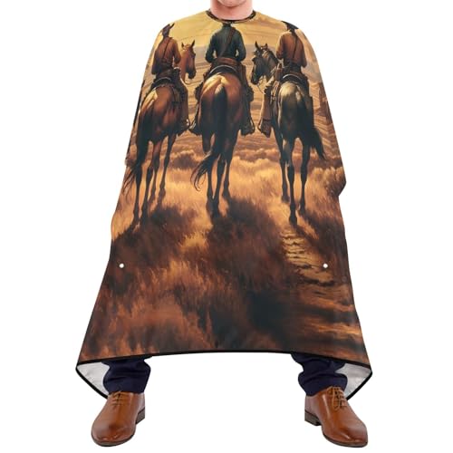 Kigai Western Cowbery Hair Cutting Cape for Men & Women Waterproof Barber Cape Professional Hairdressing Salon Styling Apron with Adjustable Closure Snap