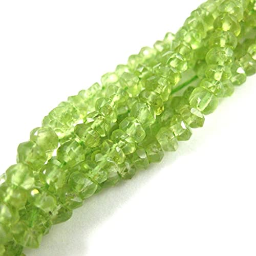 LKBEADS Perydot kamień szlachetny sznurek półszlachetny koralik-100% prawdziwy fasetowany ręcznie szlifowany okrągły koralik - 4,5 mm 33 ¾ cala
