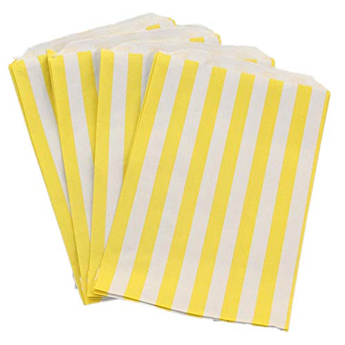 The Paper Bag Company Lot de 100 sachets en papier Motif rayures Rose 12,7 x 17,8 cm, 500 Bags