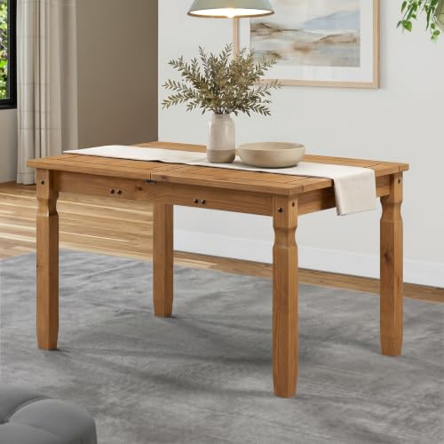 Mercers Furniture Trade Corona Small Extending Dining Table Solid Wood Pine Wooden Mexican Style Extendable Dining Room Kitchen 76cm High 122/162cm Wide 91cm Deep