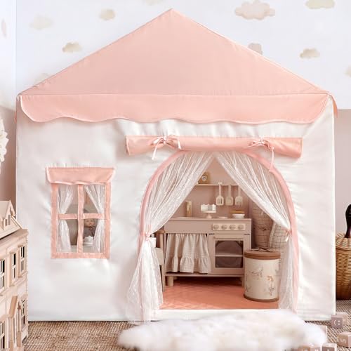 Kids Play Tent with Double Door Children's Playhouse Castle...