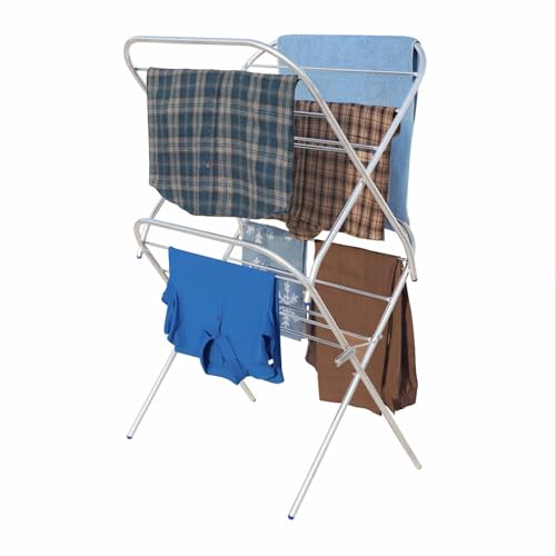 Image of Familia Premium Stainless Steel Foldable Cloth Drying Stand - (Cross Type 2-Tier- SS)