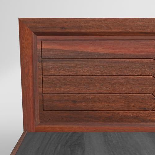 Image of Interio by Godrej Bed, Crisscross King Size Solid Wood Bed with Box Storage, 1-Year Warranty, Dark Brown, Acacia Wood