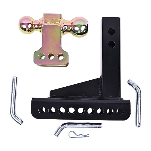 HOLDWELL Adjustable Trailer Hitch Ball Mounts with Dual Ball 45900 Compatible with Curt 2-Inch Receiver 6-Inch Drop 14,000 LBS - Thumbnail 7