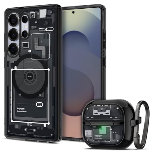 Spigen Ultra Hybrid MagFit Zero One Black Designed for Galaxy S25 Ultra and Samsung Galaxy Buds3 Pro and Galaxy Buds 3