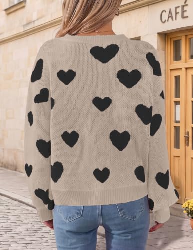 Image of Libsorge Womens Heart Sweater 2026 Valentines Day Trendy Cute Fall Oversized Long Sleeve Pullover Sweaters