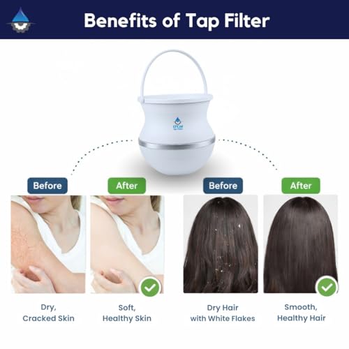 Image of D'Cal Tap Filter for Hard Water | Affordable Water Softener for Home | Reduces Hair Fall & Skin Issues | Filter for Tap | for Borewell /Tanker Water | Easy refill cartridge |