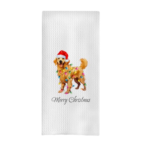GCFET Golden Retriever Towels - Golden Retriever Gifts for Women, Christmas Hand & Dish Towels - 16x24 Inches