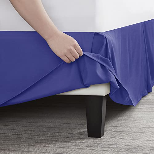 Image of Nestl Royal Blue Blue Bed Skirt Queen Size - Queen Bed Skirt 14 Inch Drop - Brushed Microfiber Bed Skirts - Hotel Quality Pleated Bed Skirt - Shrinkage & Fade Resistant