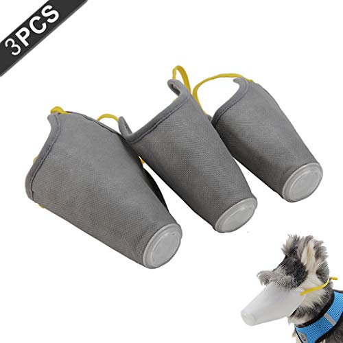 pangzi 3Pcs Dog Mask, PM2.5 Filter Protective Muzzle, Adjustable Strap Pet Masks (M)