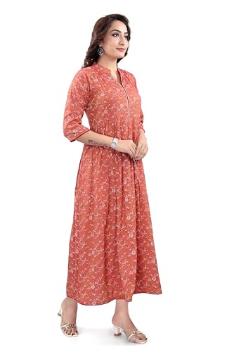 Image of B2F Women's Flared Anarkali Maternity Dress, Feeding Kurti with Concealed Zip for Pre & Post Pregnancy