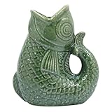 Design poisson distinctif : un vase décoratif en céramique verte offrant une alternative ludique aux vases à fleurs traditionnels et ajoutant du charme aux présentoirs où des vases en verre pour fleurs sont généralement utilisés.