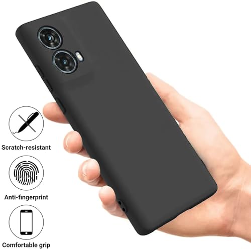 Image of FIRST MART Matte Silicone Back Cover for Motorola G85 - Black