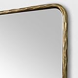 Full Length Mirror Hand-Forged Vintage Full Body Mirror Leaning or Wall-Mounted, 18' x 48' Luxury Floor Mirror with Hammered Finish Frame, Suitable for Bedroom or Cloakroom