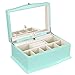 SONGMICS Girls Music Jewelry Box with Ballerina, Unique Tiffany Blue Wooden Musical Box with Large Mirror UJOW01Q
