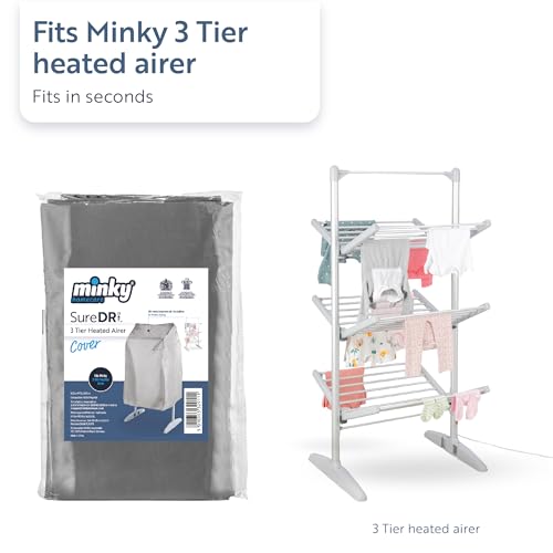 Minky SureDri 3 Tier Heated Airer Cover, Heated Clothes Airer Cover, Retains Heat for Faster Drying, Air Vents For Air Circulation For Faster Drying, 100% Polyester, Cover Only - Image 2